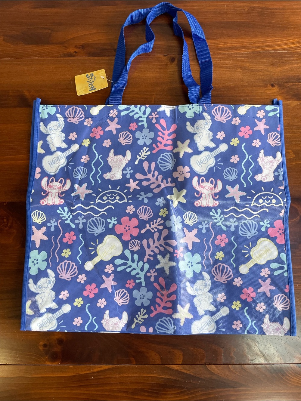 New Disney’s Stitch Blue Kids Tote with Pastel Sea Character Pattern